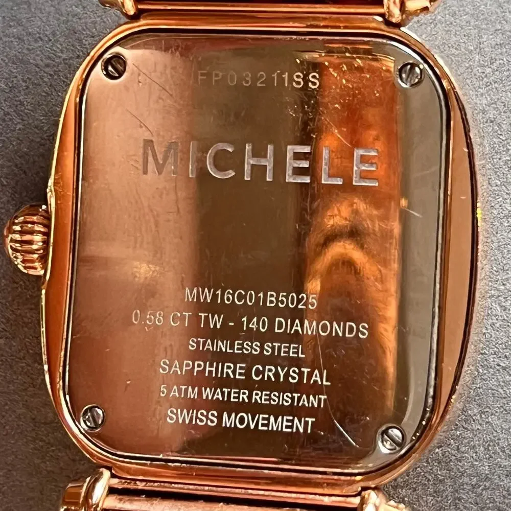 MICHELE Bronze/Diamonds Stainless Steel Watch - Picture 8 of 9